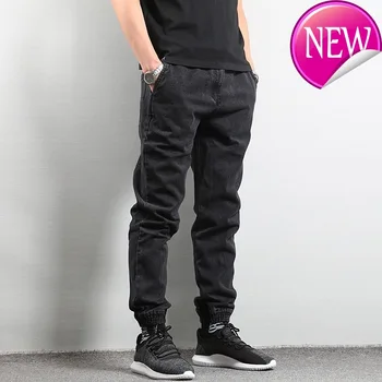 

Fashion Japanese Style Men's Jogger Jeans Black Blue Color Streetwear Punk Pants Hip Hop Jeans Men Slim Fit Cargo Pants Homme
