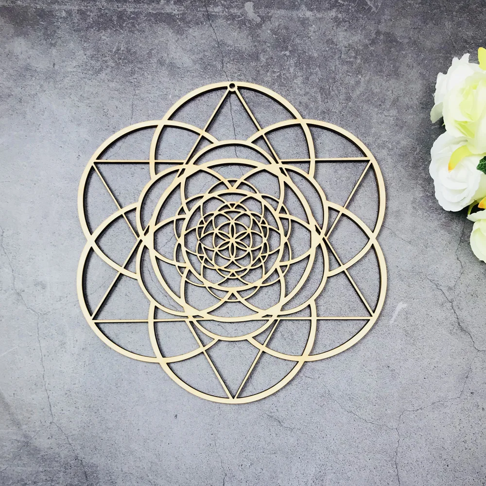 Wooden Flower Of Life Christmas Ornaments, Sacred Geometry Ornaments Home  Decoration, Wood Sign Wall Art Seed of Life Coaster