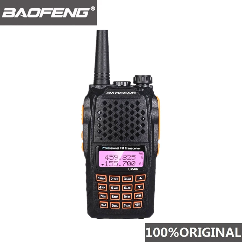 Baofeng UV-6R рация 7 Вт Профессиональный CB радио двухдиапазонный 128CH ЖК-дисплей беспроводной Pofung UV6R портативный Ham двухстороннее радио