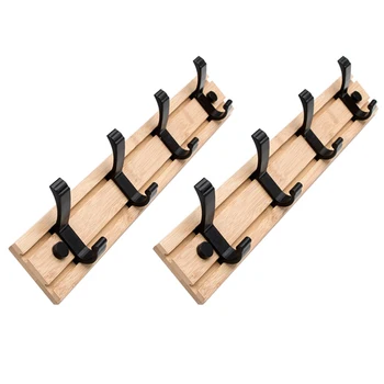 

2Pcs Bedroom Furniture Coat Rack Clothes Hanger Hooks Living Room Closet Wooden Hat Racks Coat Hanger Wall Hook
