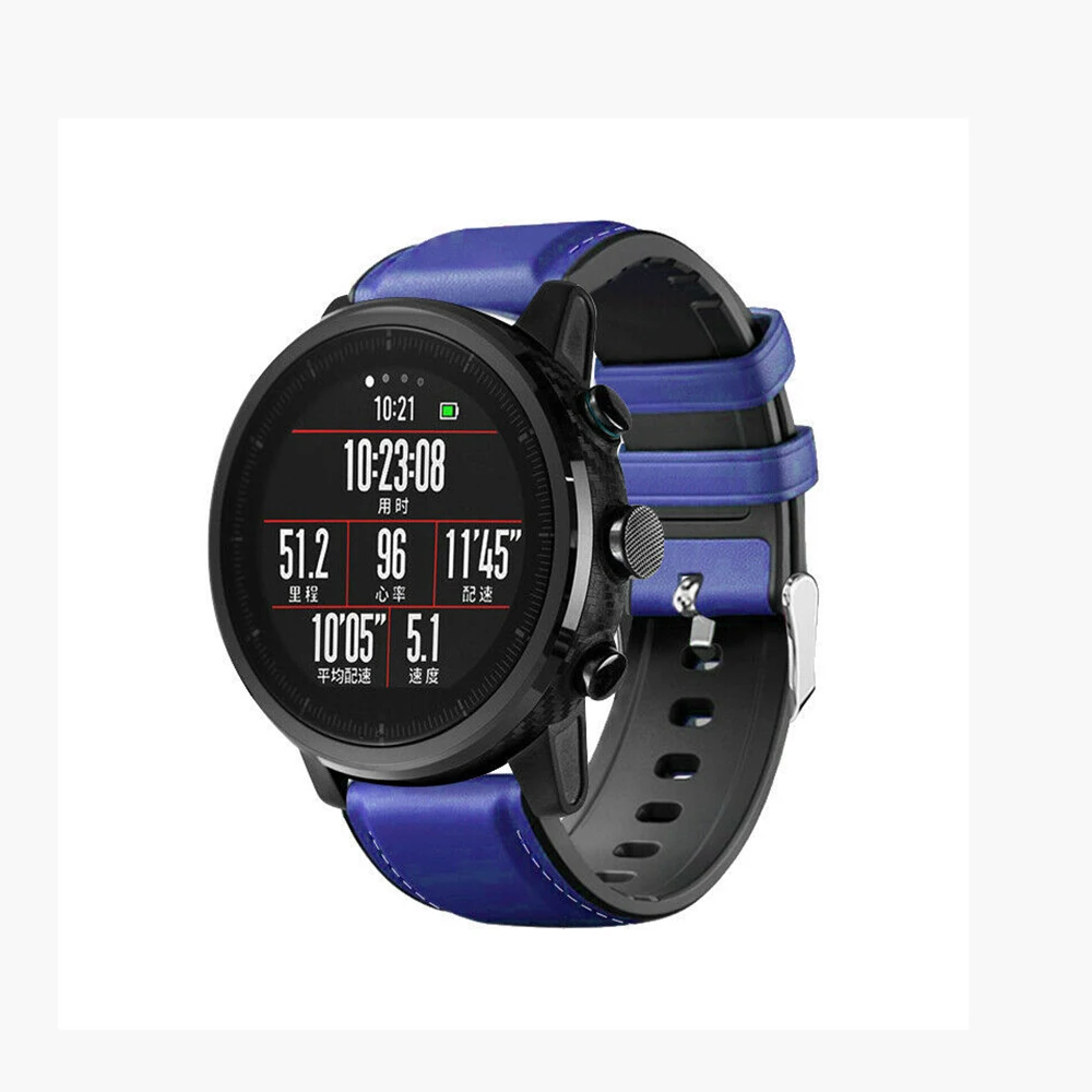 For Xiaomi Mi Watch Color High-End Strap 22mm Silicone + Genuine Leather Watchbands Sport Luxury Bracelet Replacement Watch Band