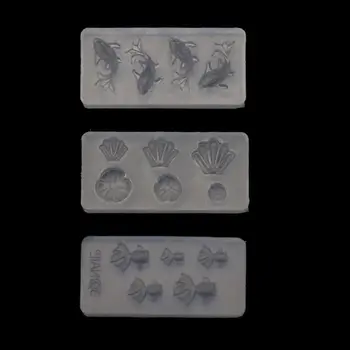 

3Pc Mini Size Goldfish Lotus Leaf Earrrings Water Dag DIY Resin Jewelry Mold Kit 24BC