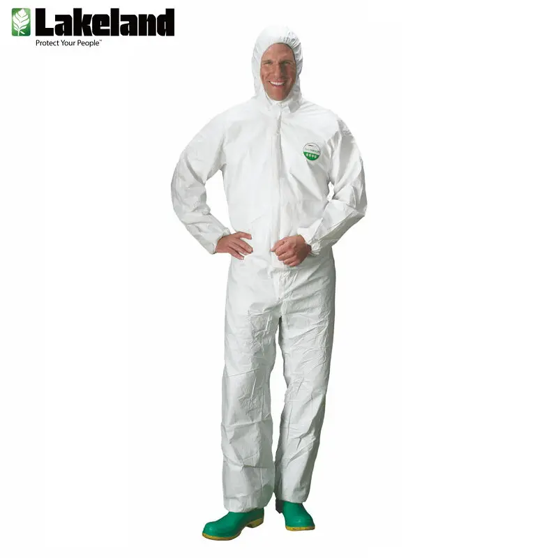 

Lakeland AMN428E Waterproof Reusable Antistatic unisex Clothing Clean Room Laboratory Breathable Bodysuit medical white lab coat