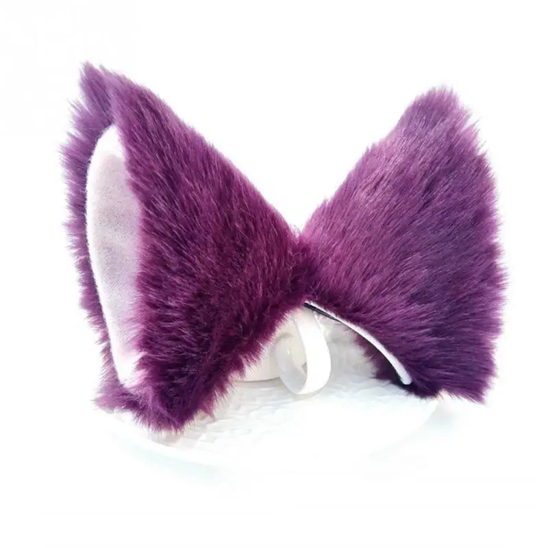 Косплей Аниме Лолита длинные меховые уши лисы заколки для волос вечерние с изображением кошки Неко Уши платье аксессуары для волос#734 - Цвет: AS SHOW