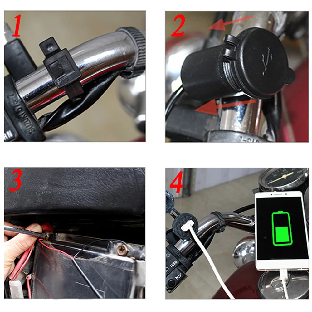 Мотоцикл USB Мобильный телефон gps зарядное устройство адаптер переключатель водонепроницаемый 1.5A всегда в режиме ожидания