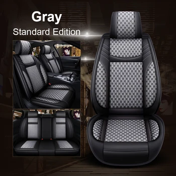 

5-Seat Car PU Leather Linen Front Car Seat Covers Front Rear Fashion Style Auto Interior for HYUNDAI Accent Kona Santa Fe Sport