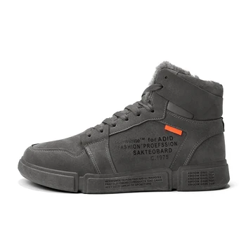 

2019 spring men's casual shoes wear-resistant high-top shoes men's sports shoes lace trend men's plus velvet shoesYGb-MK51