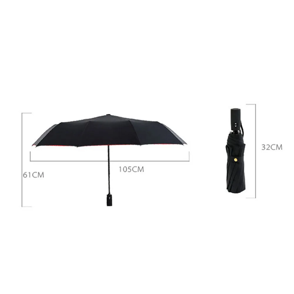 High Quality Fully-automatic Umbrella Men Rain Woman Double Layer 3 Folding Business Gift Umbrella Windproof Sun Umbrellas