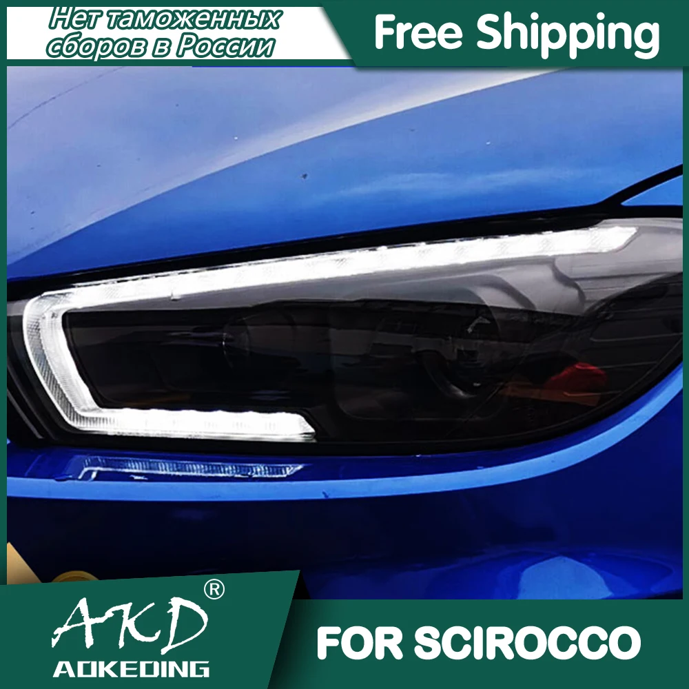 For Vw Scirocco Headlights 20092017 Drl Day Running Light Led Bi Xenon