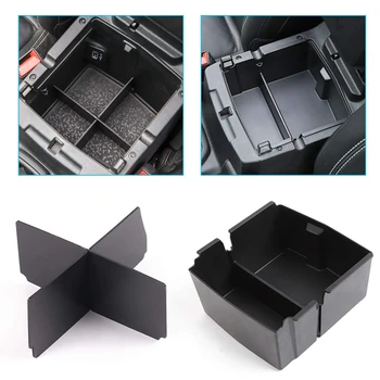 

Center Console Organizer Tray ABS Armrest Storage Box with Insert Divider for 2018-2019 Jeep Wrangler JL/JLU, 2020 Jeep Gladiato