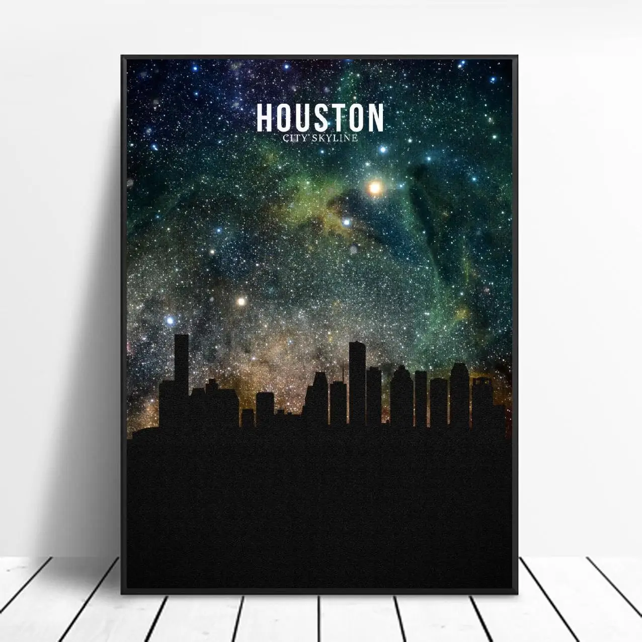 HOUSTON Звездный город горизонт холст стены Искусство печать современный плакат