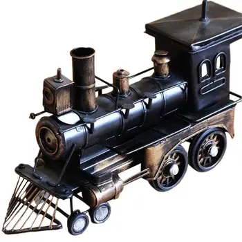 

Kuulee Pure handmade Metal Iron Locomotive Model Music Box Retro Manual Music Box Gifts Castle in The Sky Angel keychain