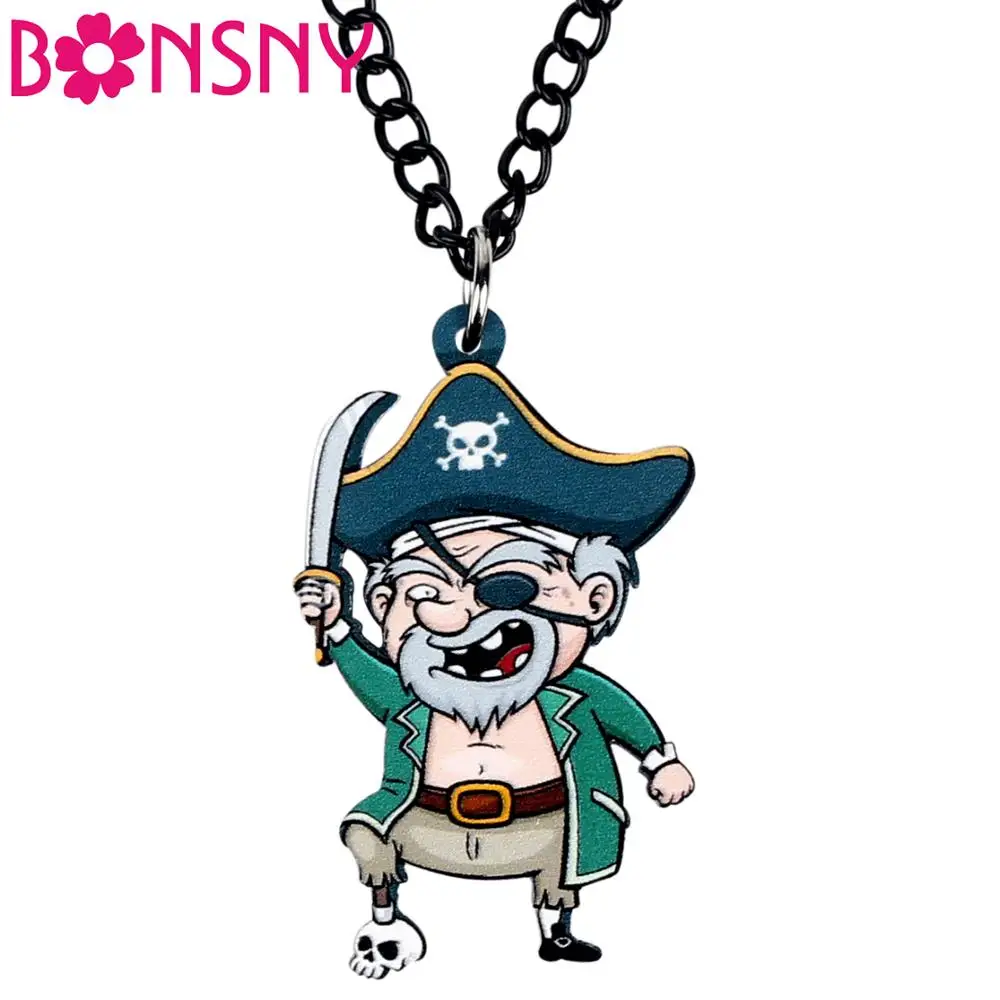 Акриловая цепочка Bonsny на Хэллоуин для женщин и детей длинная цепочка-чокер в виде