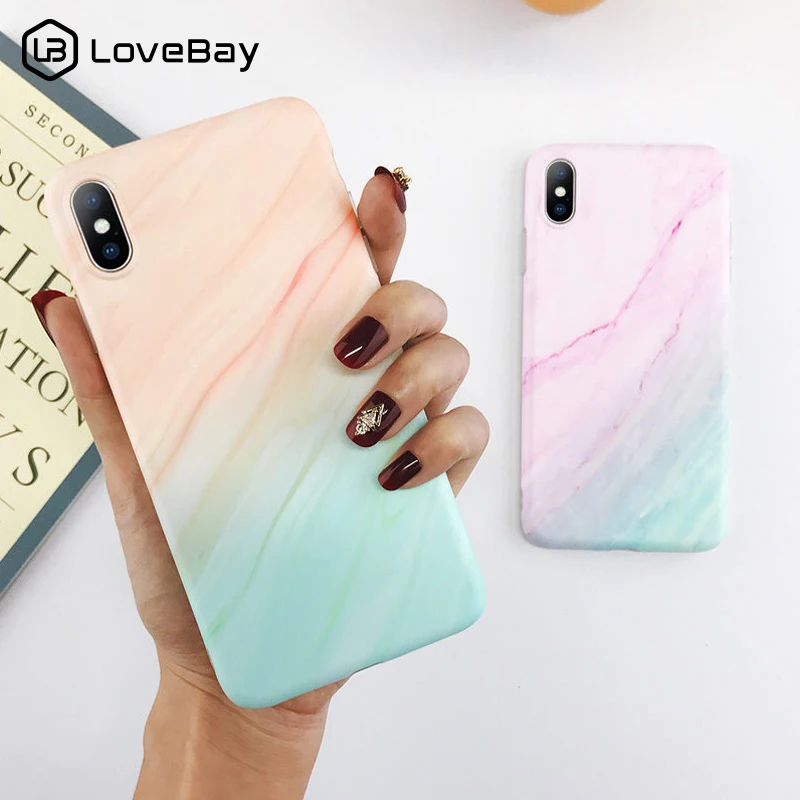 

Lovebay Marble Stone Texture Case For iPhone 6 6s 7 8 Plus X XS XR XS Max Phone Cases Soft IMD Silicone Back Cover For iPhone 7