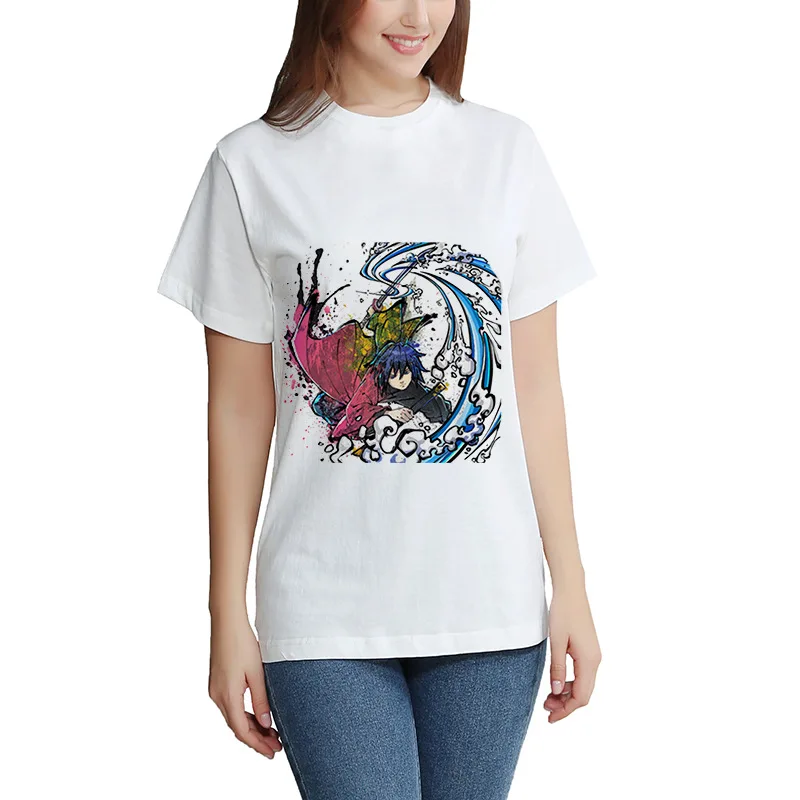 Kimetsu No Yaiba T-shirt Short Sleeve Men's And  Women's Tees Tops Kids Demon Slayer Oversized T Shirt DIY Photo Log Customized