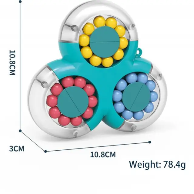 Rotating Magic Beans Cube Fingertip Fidget Toys Kids Adults Stress Relief Spin Bead Puzzles Children Education Intelligence Game 4
