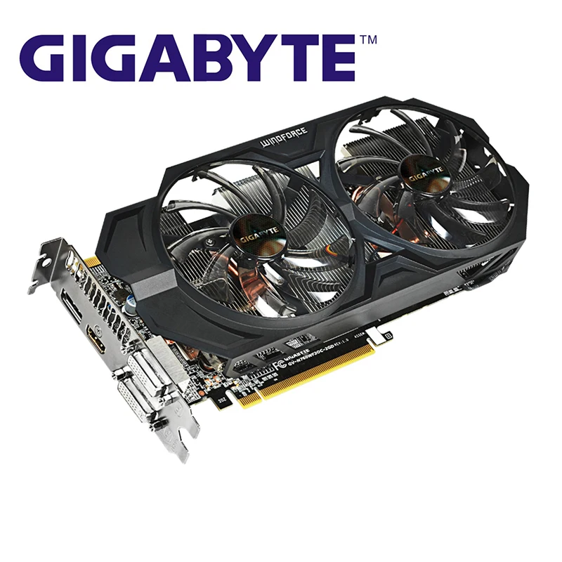 GIGABYTE GTX 760 2 Гб GPU видеокарты 256Bit GDDR5 карта графическая для nVIDIA Geforce PCI E X16 Hdmi Dvi карты