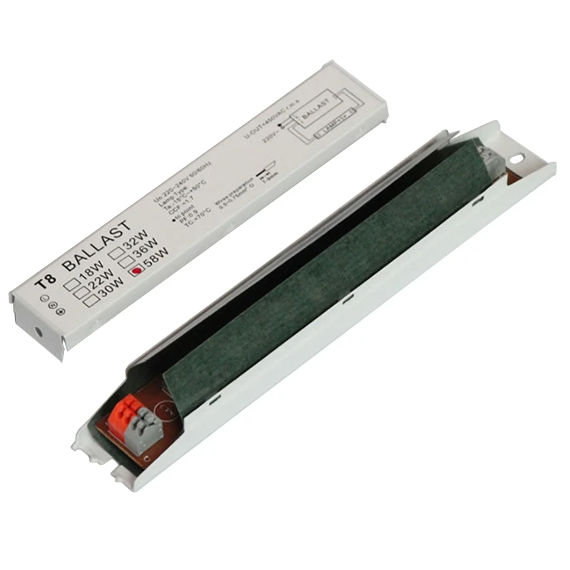 

Commonly Used T8 1x 18W/1x 58W Electronic Ballast Equipment for Fluorescent Lamp Light Weight Ballast .