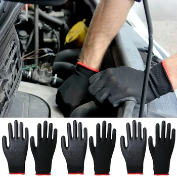 

Wearproof Antiskid PU Mechanic Grip 24Pairs Garden Building Work Gloves Safety Gloves High Quality Hot Sale Safety Popular Nylon