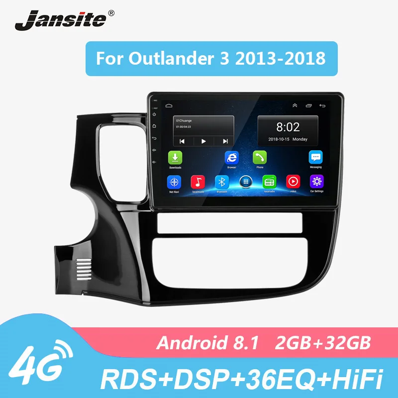 Jansite DSP RDS 10 &quotАвтомагнитола для Mitsubishi Outlander 3 2013 2018 сенсорный экран Android 8 1 4G WiFi