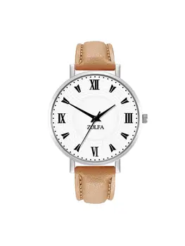 

Khaki Elegant Ladies Quartz Watch Couple Alloy Leather Strap Watch Fashion Student Watch