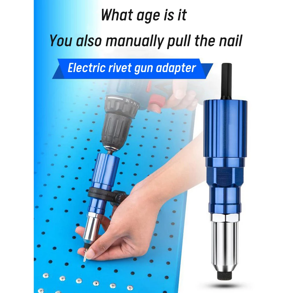 Electric Rivet Gun Adapter 2.4mm4.8mm Rivet Nut Gun Drill Converter