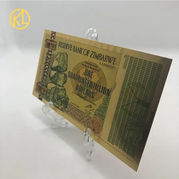 

Gold Plated One QUADRINGENTILLION Dolars Zimbabwe Banknote for collection and gifts