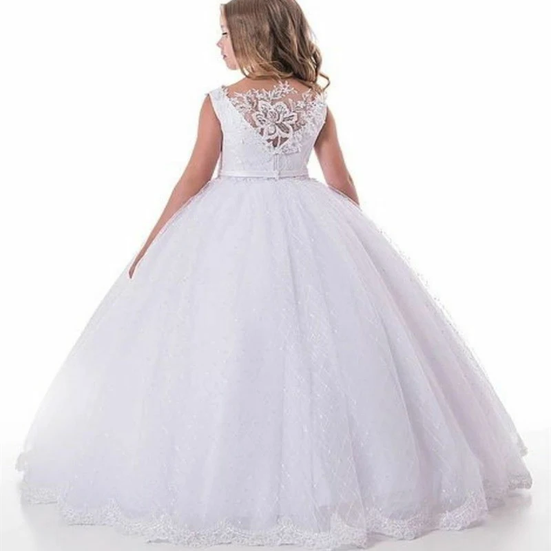 03 (2)Princess Flower Girl Dresses Gown Lace Girls Pageant Dresses First Communion Dresses