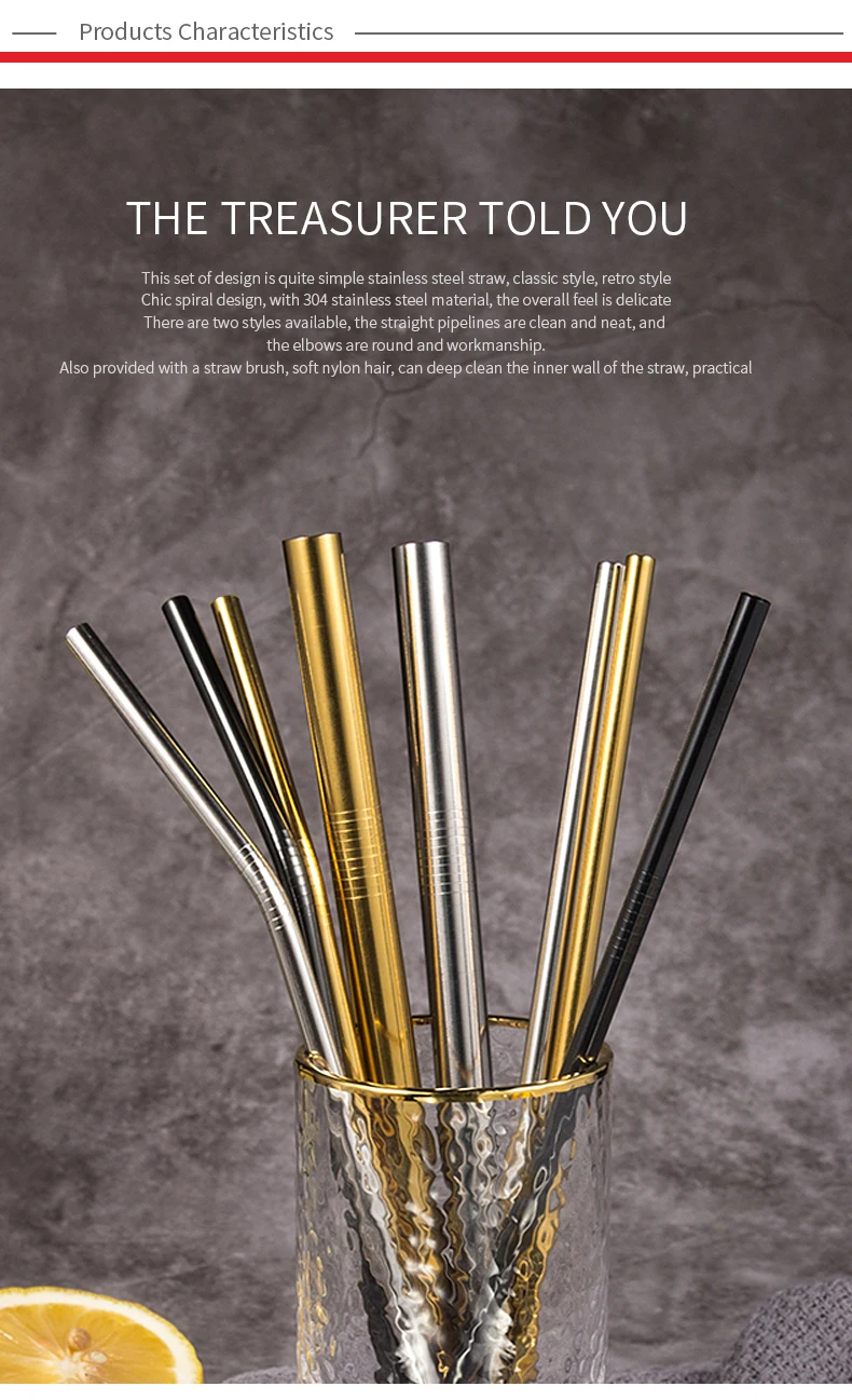 Многоразовые металлические трубочки для питья 4/8 шт. 304 Нержавеющая сталь прочный гнутые прямые соломинка для напитков