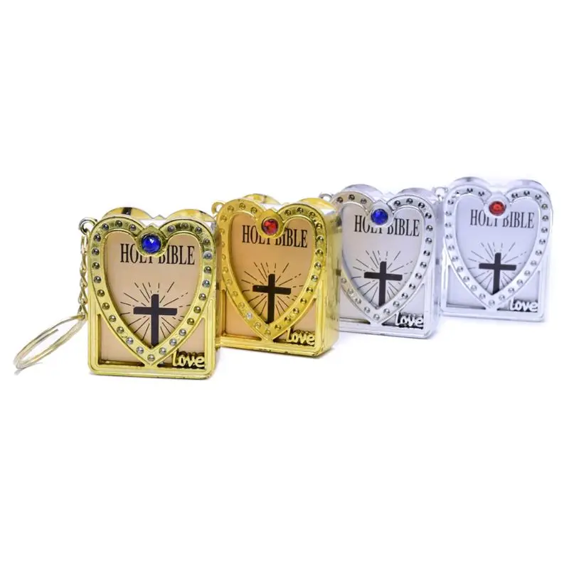 

English Bible Keychain Keyring Religious Christian Jesus Cross Key Chain Prayer Y1QB