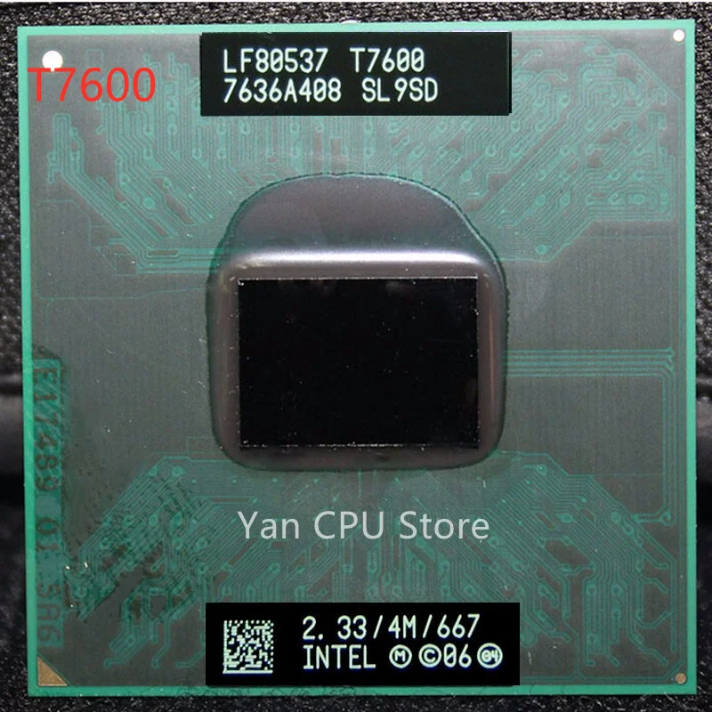 Оригинальный центральный процессор Intel Core 2 Duo T7600 разъем 479 (4 Мб кэш-памяти/2 33