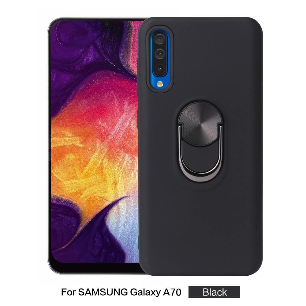 

For Samsung Galaxy A10 A20E A30 A40 A50 A60 A70 A80 A90 hard phone Finger ring case Protective Shockproof Anti-knock Kickstand