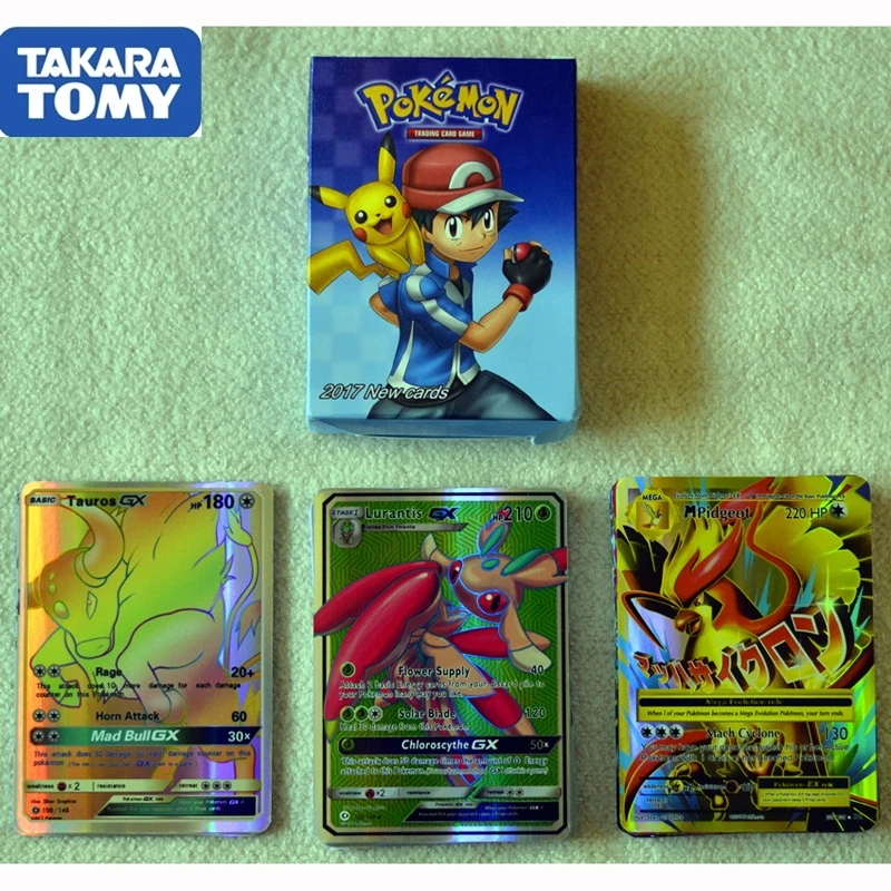 60 шт./кор. Pokemon Card Sun & Moon GX мега Торговые флэш карты Коллекция игр Детские
