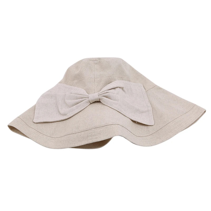 beige GAOKE летние женские хлопковые с широкими полями солнечные шапки складные повседневные Viseira Feminina модные кепки от солнца Панама шляпа Chapeu Feminino - Цвет: beige