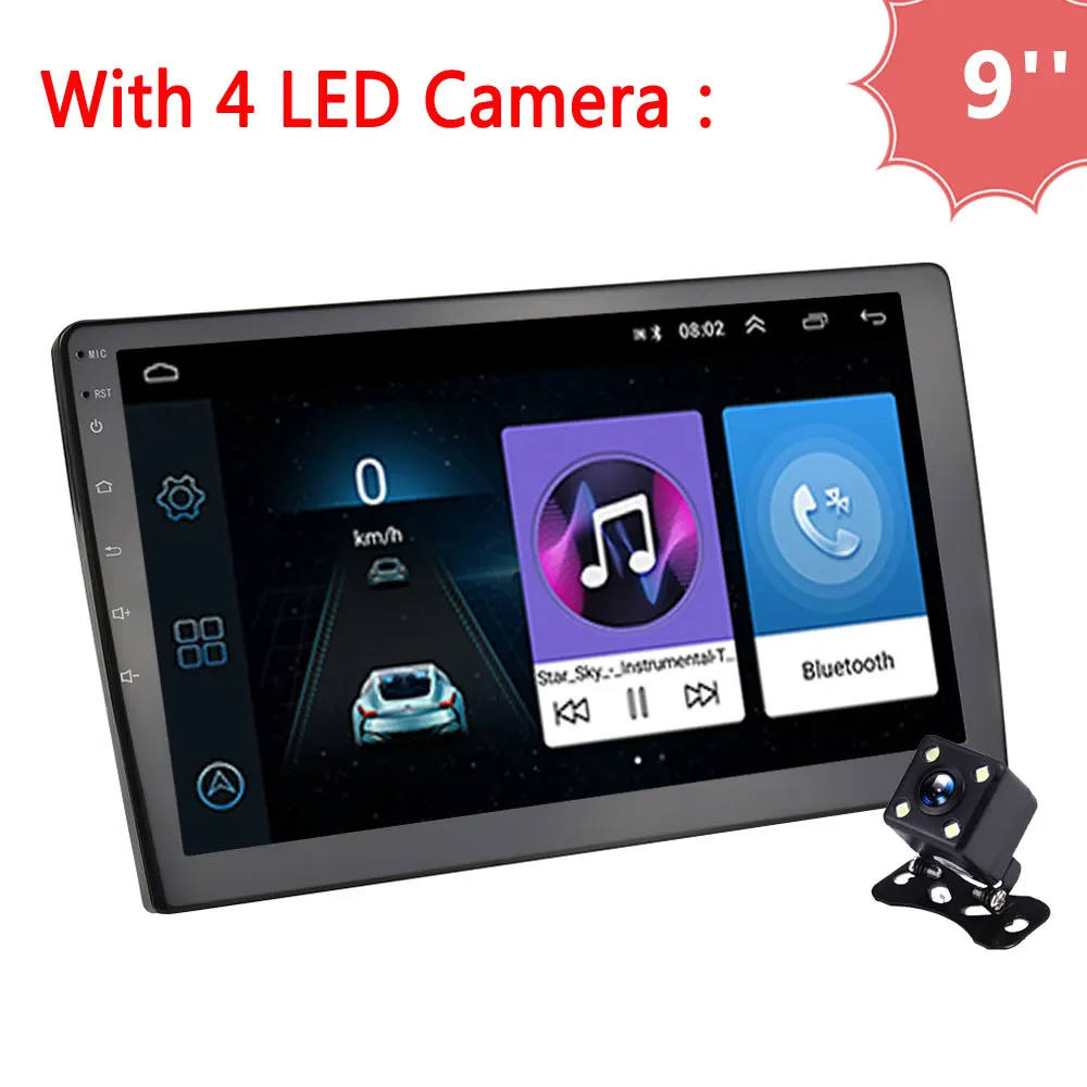 9inch 4LED Light Podofo 9/1" Мультимедиа для Android плеер 2din автомобильный Радио Аудио Стерео Авторадио GPS Bluetooth Wi-Fi Mirrorlink MP5 плеер радио - Цвет: 9inch 4LED Light