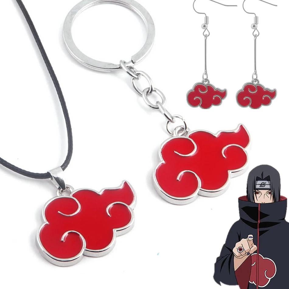Аниме ожерелье с подвеской Naruto Кольцо Серьги брелок фигурки Косплей Akatsuki