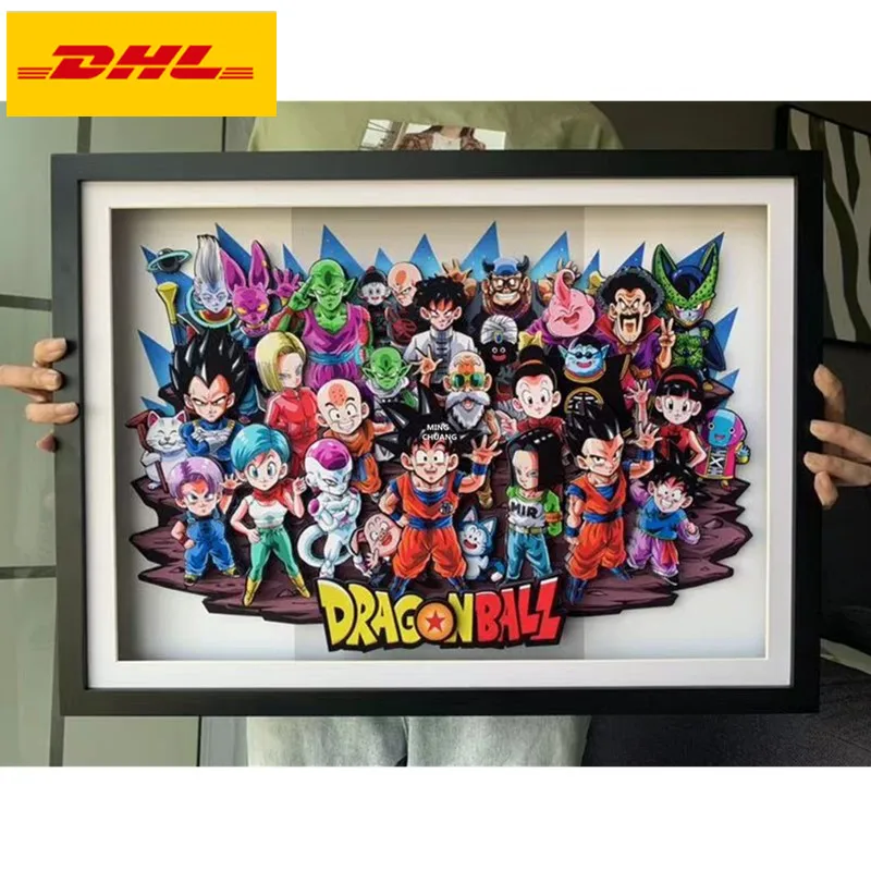 2" Dragon Ball семейный портрет 3D стереограф декоративная живопись бумажная ручной работы галерея фигурка игрушка коробка 57 см V568