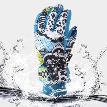 

Children Skiing Gloves Waterproof Windproof Non-slip Snow Skating Gloves Thick Warm Gloves for Winter Sports New 2018