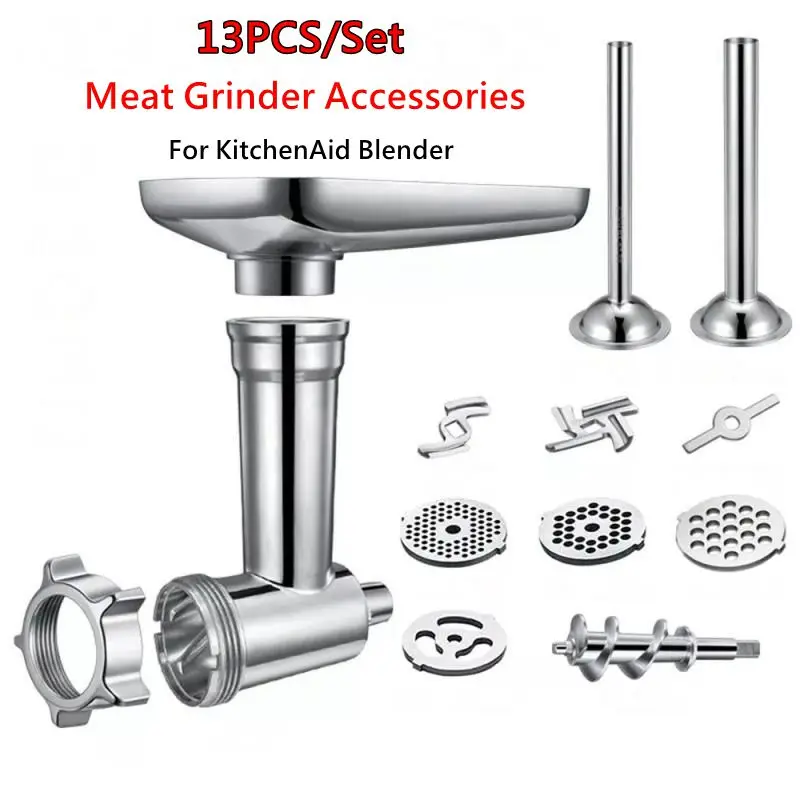 

Kitchen Meat Fittings Cutter Stainless Steel Rod Grinder Sausage Filling Attachment For KitchenAid Blender High Quality