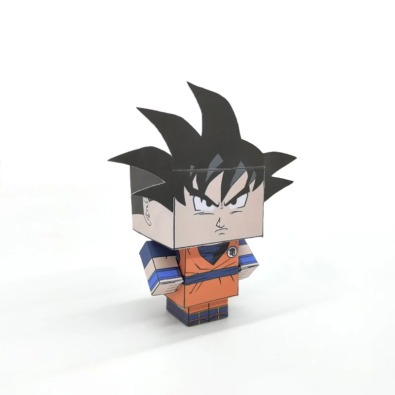 No-glue Dragon Ball Son Goku Складная резка Милая 3D бумажная модель бумажное ремесло Аниме Фигурка DIY Cubee для детей и взрослых игрушки для рукоделия CS-050