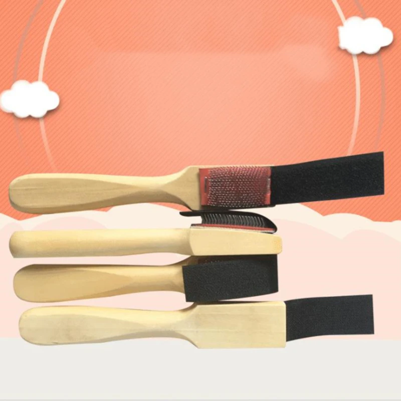Ballet Dance Shoe Wire Brush Cover Wood Handle Ballroom Suede Soles