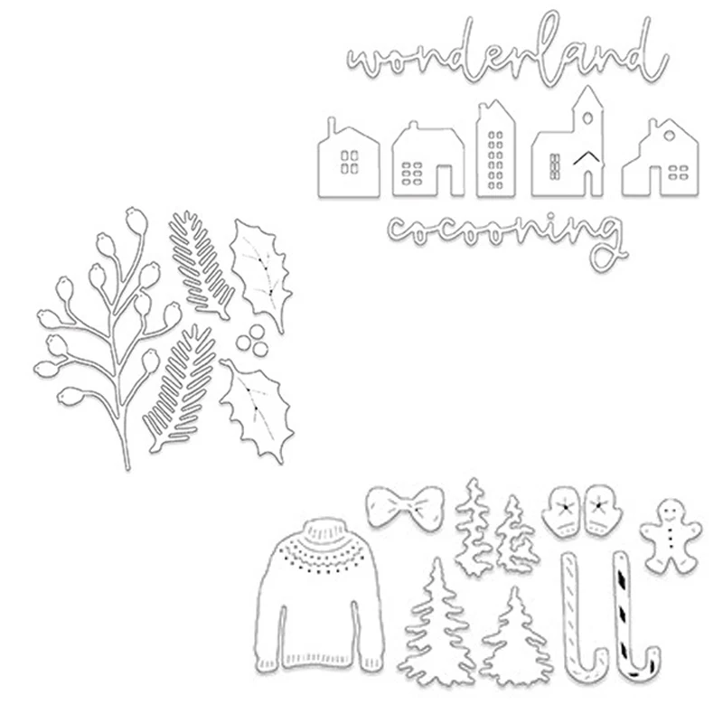 

Металлические Вырубные штампы, форма для вырезания, новое Рождественское украшение, скрапбукинг, бумажный нож, форма, лезвие, перфоратор, трафареты