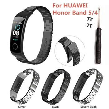 

High Quality Stainless Steel Metal Strap for Huawei Honor Band 5 4 Smartwatch Bracelet Fitness Men Women Wristband Replacement