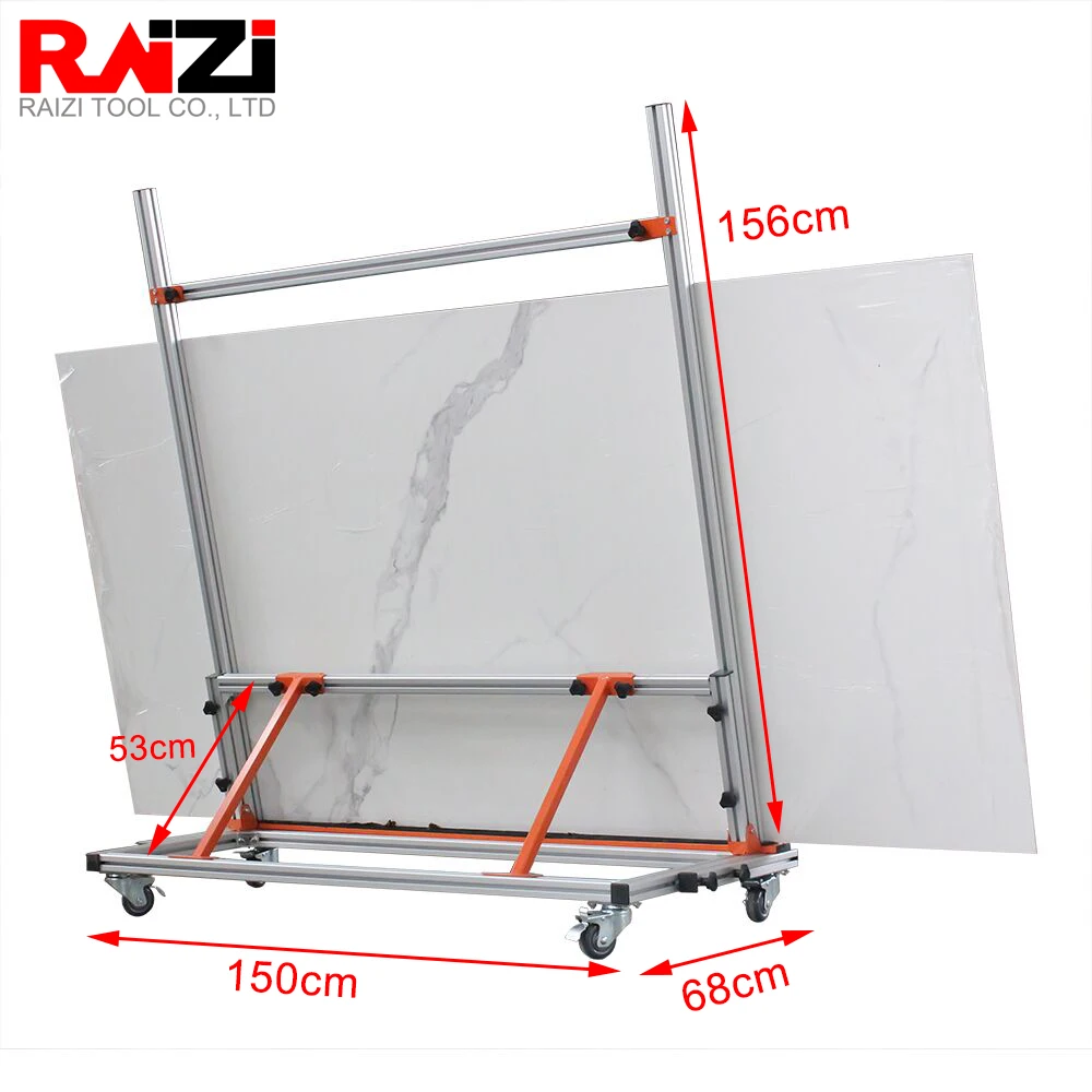 

Raizi Large Format Tile Slab Trolley Carrying Device 140kg Load Large Format Ceramic Granite Marble Slate Transportation Tool