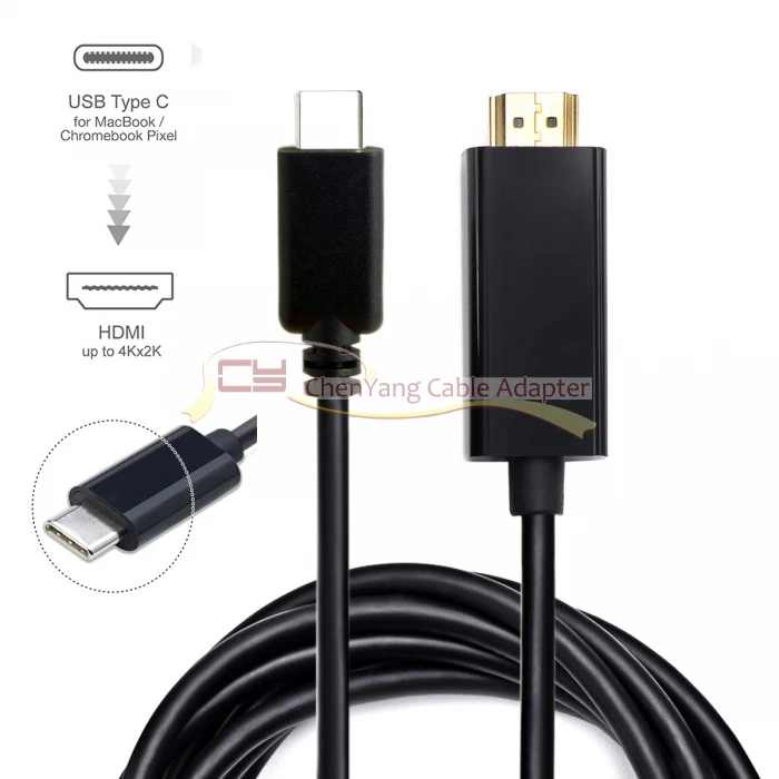 Тип C USB 3,1 к HDMI 4k HDTV кабель для Macbook, Chrombook и XPS13 ноутбук и samsung Galaxy S8 S8+ плюс телефон