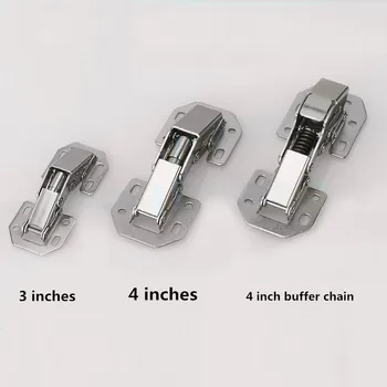 1pcs 3inch 4inch Cabinet Hinge Bridge Shaped Spring Cabinet Closet Door Hydraulic Hinges Kitchen Furniture Hardware