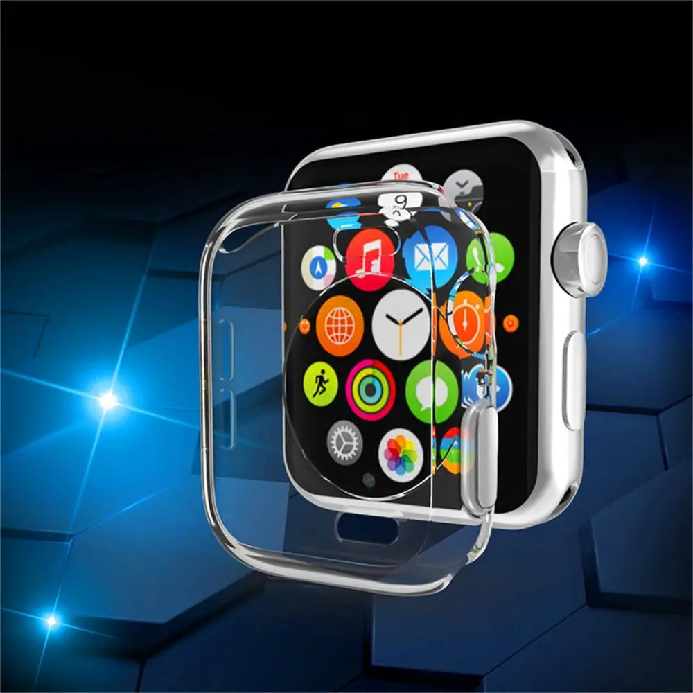 Прозрачный чехол для apple watch 4 44 мм 40 360 полностью прозрачный мягкий TPU ультратонкий