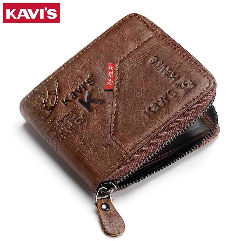 Кошелек KAVIS мужской из 100% натуральной кожи|purse male|genuine leather wallet menleather men |