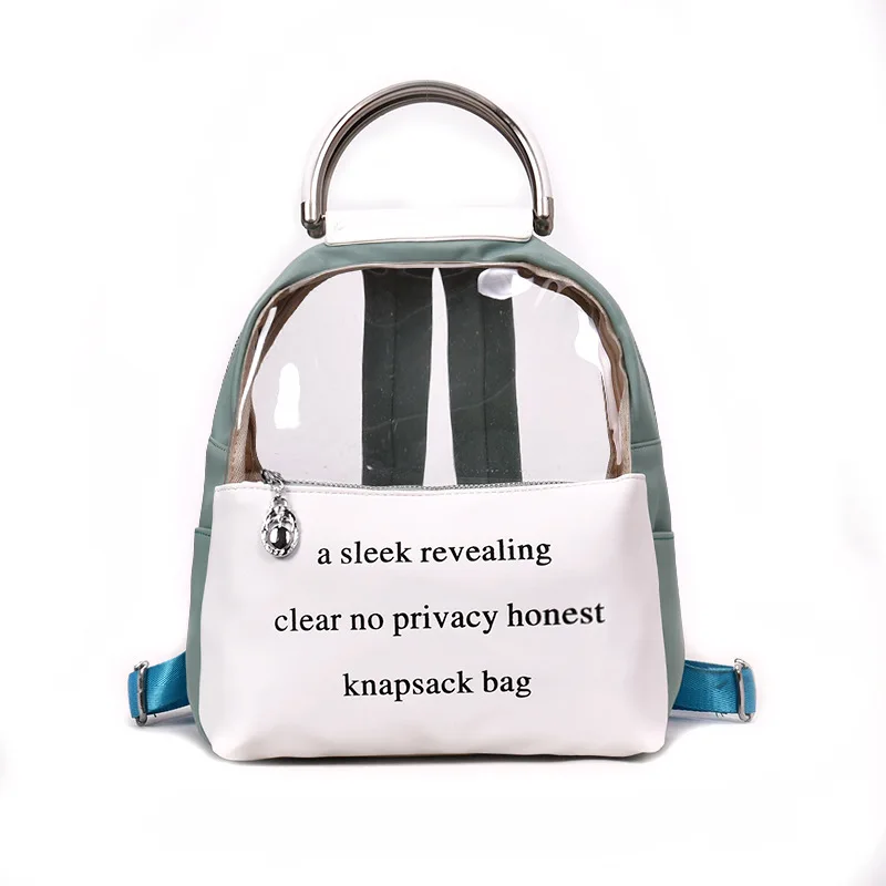 Mochila De PVC transparente para mujer, morral de estudiante a la moda para verano