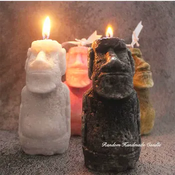 

Chile Easter Island Stone statue Moai silicone mold candle molds for candle plaster Concrete Tourist souvenir crafts Mold
